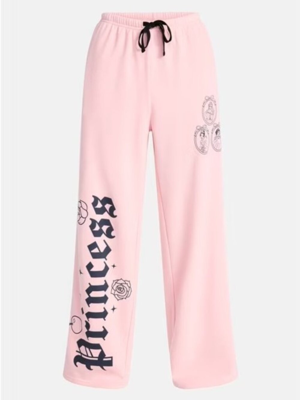 Disney Princess Women’s Graphic Wide Leg Fleece Pants, Sizes XXS